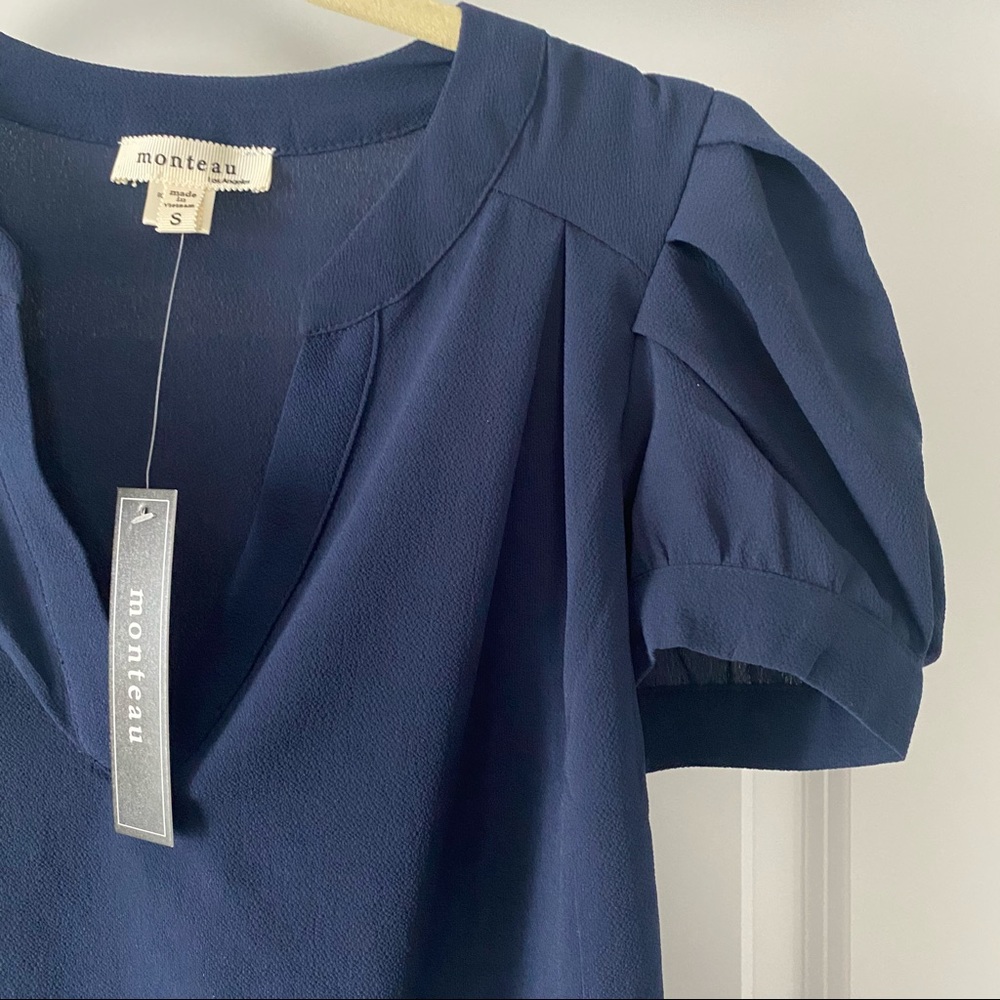 New Navy Blue Blouse - Picture 2 of 3